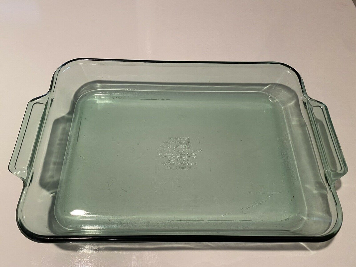 Anchor Ovenware Green 3-Quart Glass Baking Dish 9.5 x 13.5 x 2 | Etsy