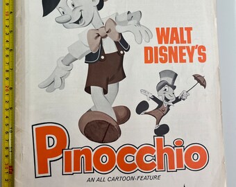 Vintage 1971 Walt Disney World Pinocchio All Cartoon-Feature Advertising RARE