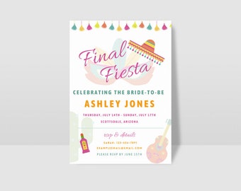 Fiesta finale - Invitation à un enterrement de vie de jeune fille - Modèle