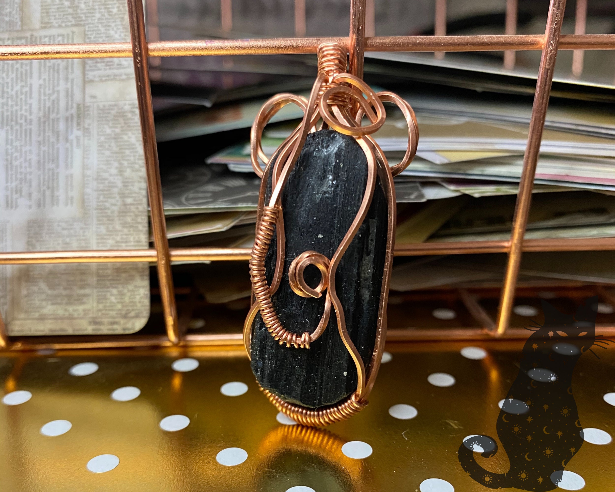 Black Tourmaline Necklace Crystal Jewelry Boho Jewelry