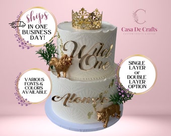 Acrylic Cake Charm • Gold Mirror Acrylic • Cake Topper • Baby Charm • Weddings • Name cake charm • Personalized cake charm • Minimalist cake