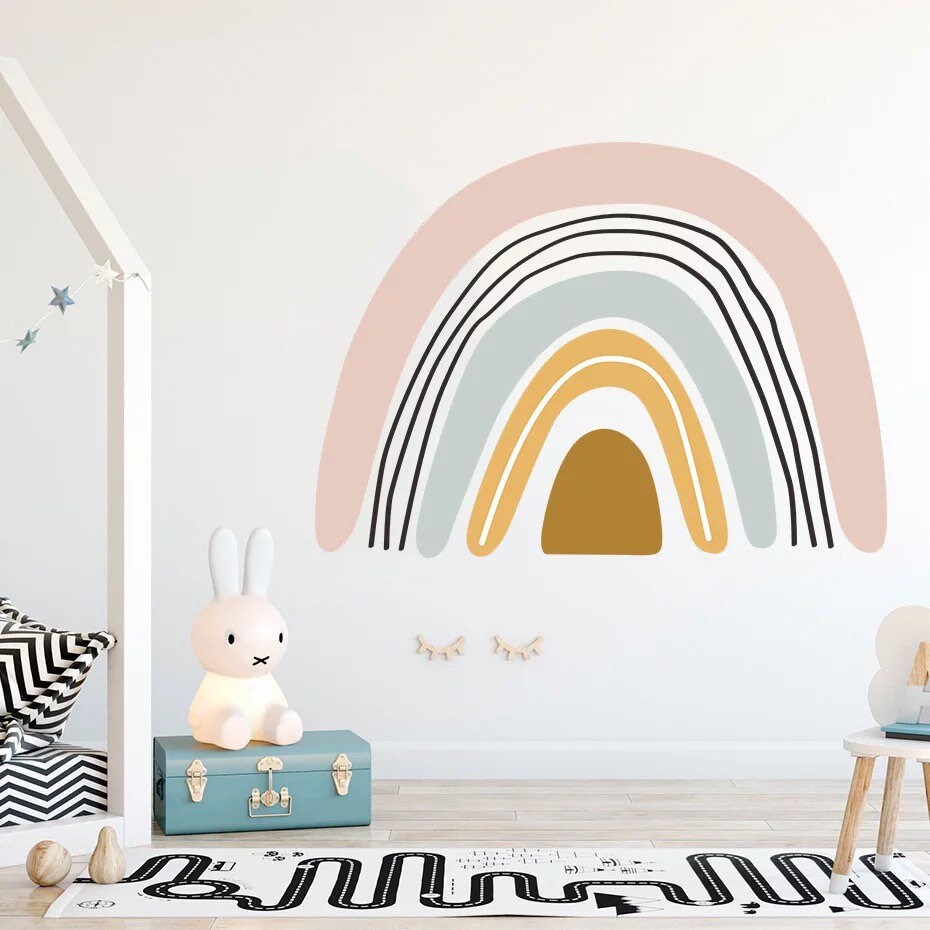 Rainbow Wall Stickers Wall Decor Bedroom and Playroom Etsy