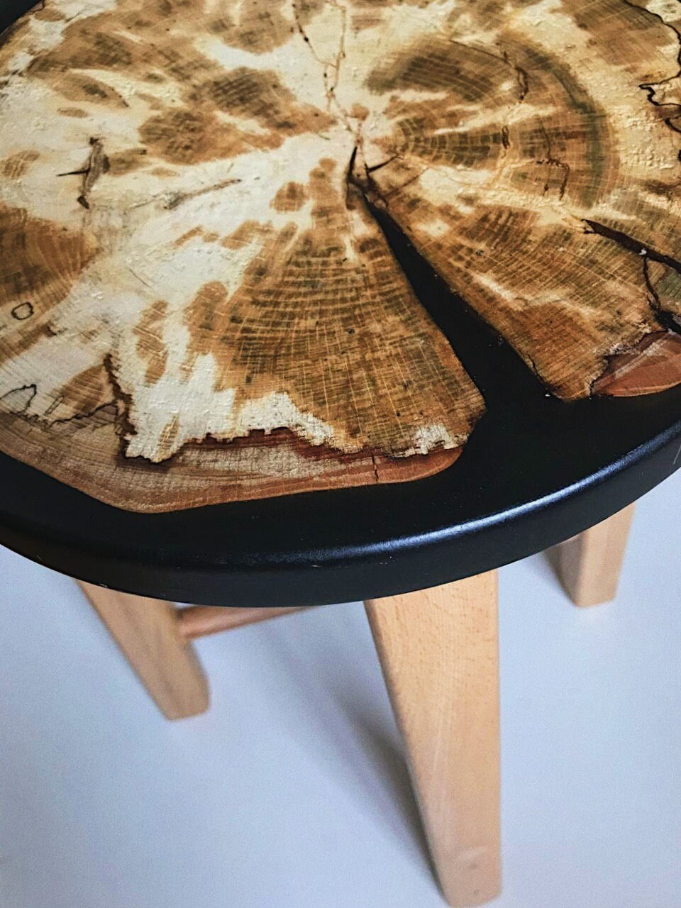 Epoxy Resin Wood Stool Epoxy Furniture Live Edge Rustic Etsy