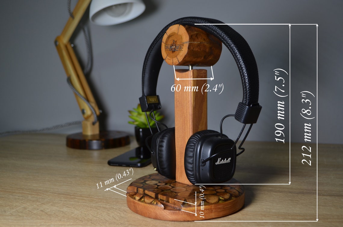 Wooden Headphone Station Headphone Organizer Headset Stand Etsy