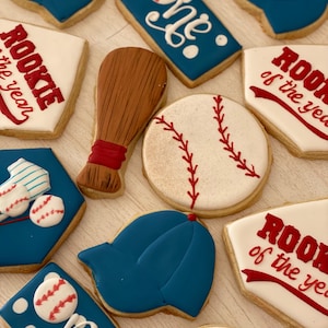Rookie year Decorated sugar cookies , Baseball cookies