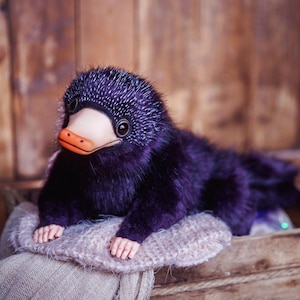 Amethyst Platypus Art doll, Magical Gift , fantastic animals, unique birthday Gift