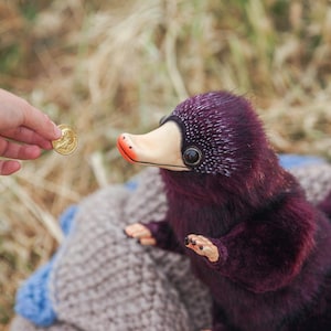 Dark Ruby Platypus Art doll, Magical Gift , fantastic animals, unique birthday Gift