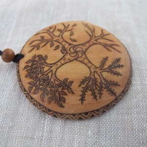Four seasons pendant/Wooden pendant/Handmade pendant/Four seasons necklace/Wooden necklace/Tree jewellery/Four Seasons Tree