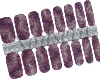 Pink Glitter Nail Polish Strips - Easy Application Nail Wraps