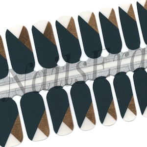 Navy & Gold Tips Nail Wraps, paski do paznokci, naklejki na paznokcie