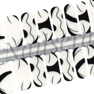 Abstract Black Nail Wraps, Nail Polish Strips,  Nail Stickers (transparent)