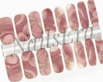 Envolturas de uñas Mokka Swirl: pegatinas de esmalte de uñas de fácil aplicación