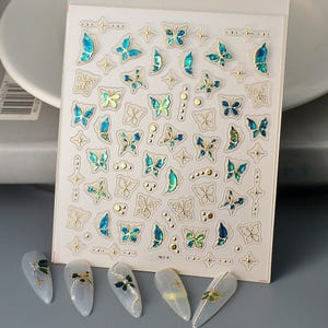 5D Butterfly Nail Stickers, Self-Adhesive Decals.