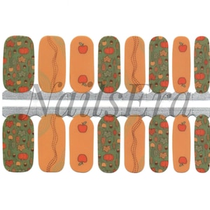 Autumn Nail Wraps: Orange Fall Nail Stickers