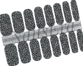 Spotty Glitter Leopard Print Nail Wraps