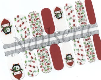 Christmas Nail Wraps: Penguin Nail Stickers