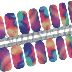 Solar Tie Dye Nail Polish Strips, Easy Application