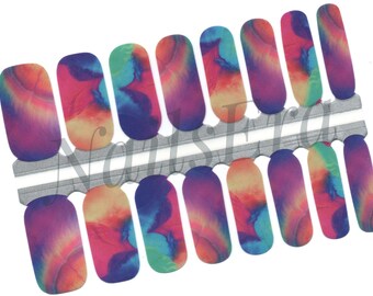 Solar Tie Dye Nail Polish Strips, Easy Application
