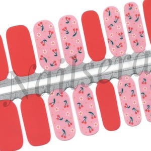 Cherry Nail Wraps Nail Stickers Nail Polish Strips Nail Decals Nail Art Gift for Women