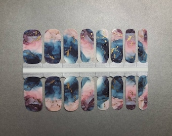 Multi Color Marble Nail Wraps / Nail  Strips / Nail Stickers