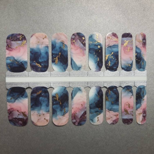 Multi Color Marble Nail Wraps / Nail  Strips / Nail Stickers