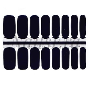 Marineblauwe nagelfolie: nagelstickers in effen kleur