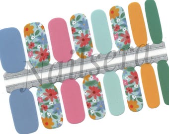 Wildflower Nail Wraps: Easy Application Nail Polish Stickers