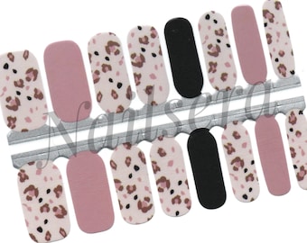 Spotty Leopard Print Nail Wraps: Easy Application Nail Stickers
