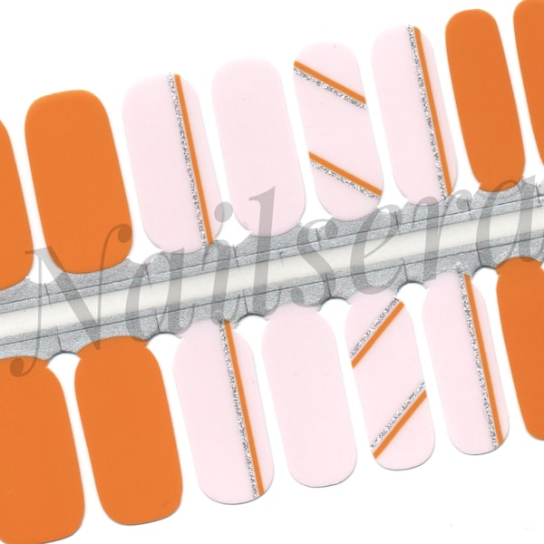 Pink and Orange Nail Wraps: Easy Application Nail Stickers
