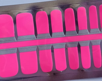 Electro Pink Toe Nail Wraps / Nail  Strips / Nail Stickers