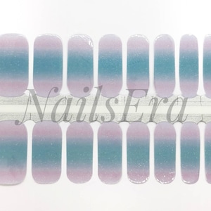 Pink Blue Holo Nail Wraps Nail Stickers Nail Polish Strips Nail Decals Nail Art Gift for Women