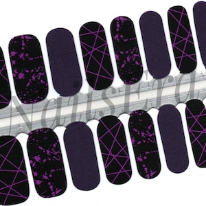 Purple Disco Nail Wraps: Easy Application Nail Polish Stickers