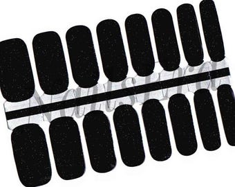 Darkest Blue Black Nail Wraps / Nail Stickers