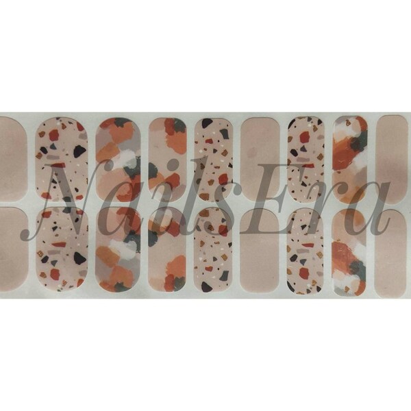 Abstract Beige Egg Nail Wraps, Nail Polish Strips, Nail Stickers