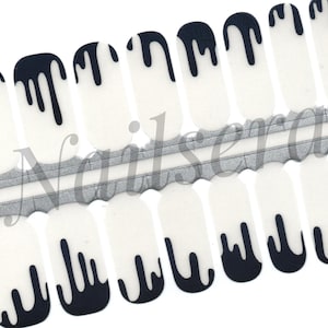 Navy Drip Nail Wraps, Nail Strips,  Nail Stickers