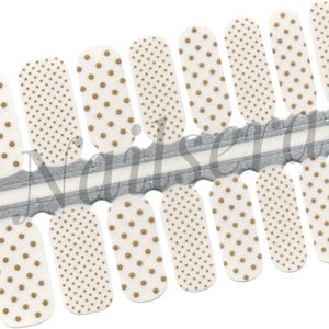 Gold Dots Nail Polish Wraps: Easy Application Nail Stickers