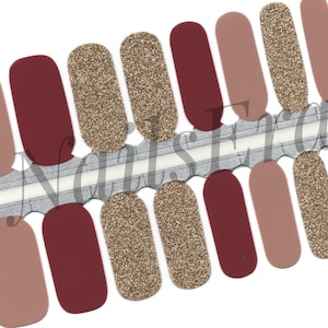 Glam Gold Nail Wraps Nail Stickers Nail Polish Strips Nail Decals Nail Art Gift for Women