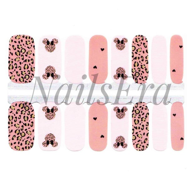 Minnie und Leopard Nail Wraps / Nagelstreifen / Nagelsticker