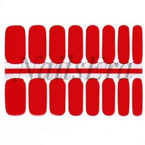 Strawberry Red Nail Wraps / Nail Polish Strips