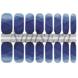 Blue Mountains Nail Wraps / Nail Strips / Nail Stickers, Prezent dla kobiet