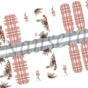 Summer plaid Nail Wraps Nail Stickers Nail Polish Strips Nail Decals Nail Art Gift for Women