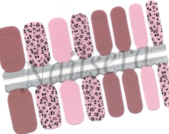 Pink Leopard Print Nail Wraps: Easy Application Nail Stickers