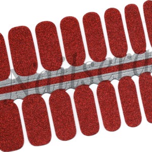 Red Glitter Nail Wraps: Easy Application Nail Polish Stickers