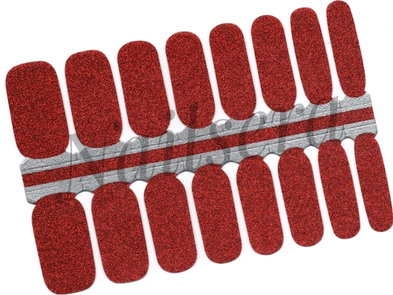 Red Glitter Nail Wraps: Easy Application Nail Polish Stickers