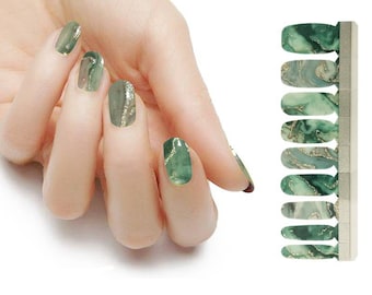 Verde Marble Nail Wraps / Nail  Strips / Nail Stickers