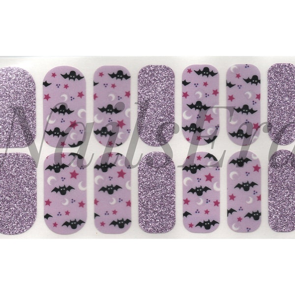 Glittery Halloween Nail Wraps, Nail Polish Strips, Nail Stickers