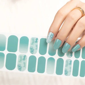 Blue Egg Silver Specks Nail Wraps / Nail  Strips / Nail Stickers