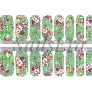 Petunia Garden Nail Wraps: Easy Application Nail Stickers