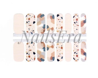 Terrazzo Terracotta Nail Wrap / Nail  Strips / Nail Stickers