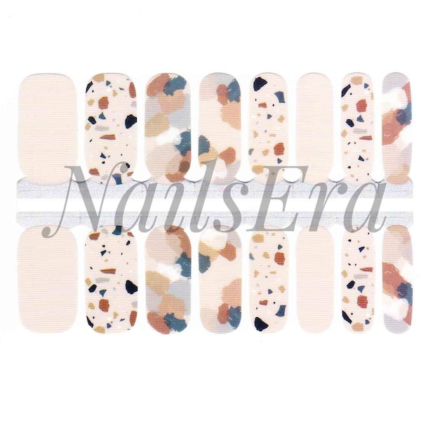 Terrazzo Terracotta Nail Wrap / Nail  Strips / Nail Stickers